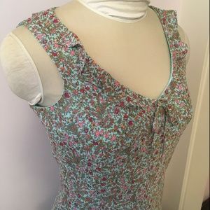 Vintage Marks & Spencer Blue Floral Dress UK 10